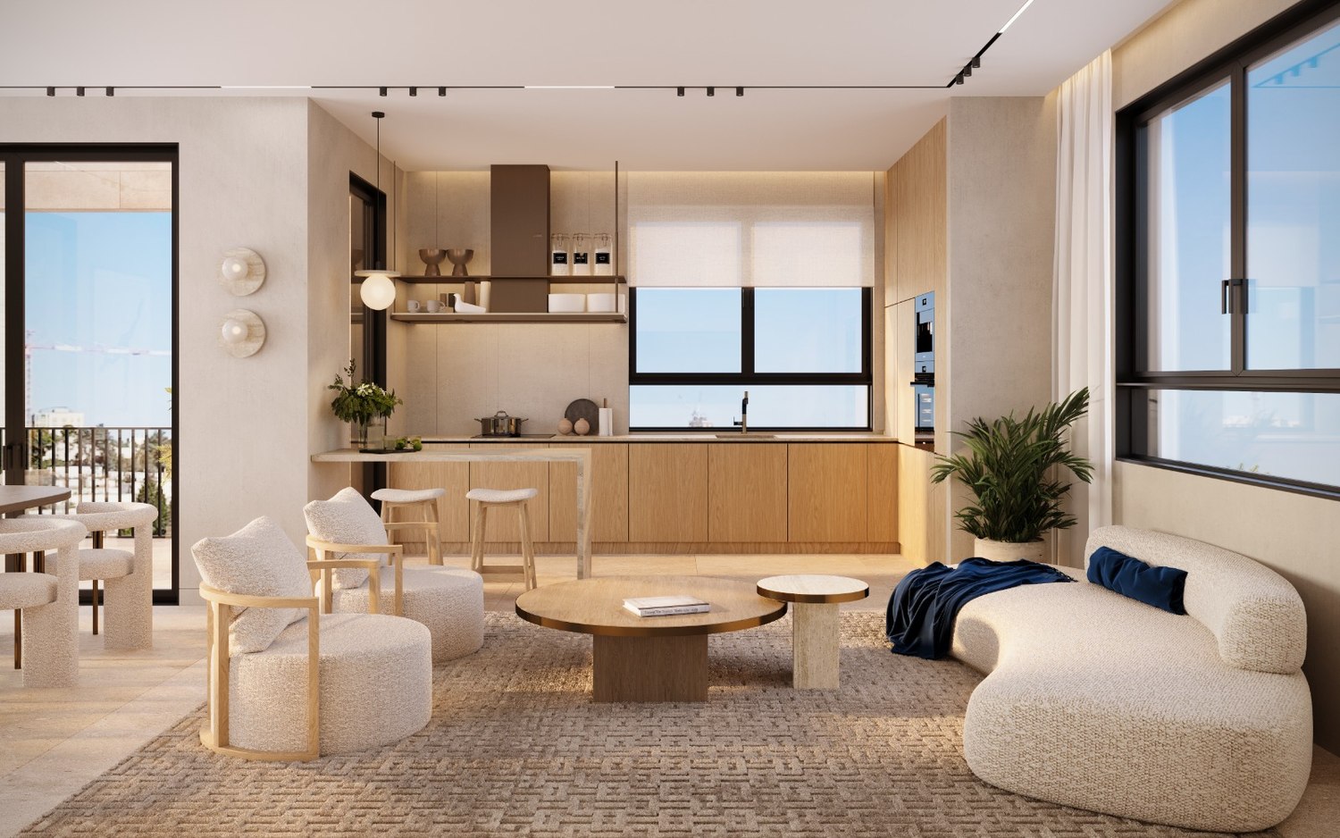 Cuisine ouverte équipée avec vue, appartement neuf Mekor Chaim Jérusalem