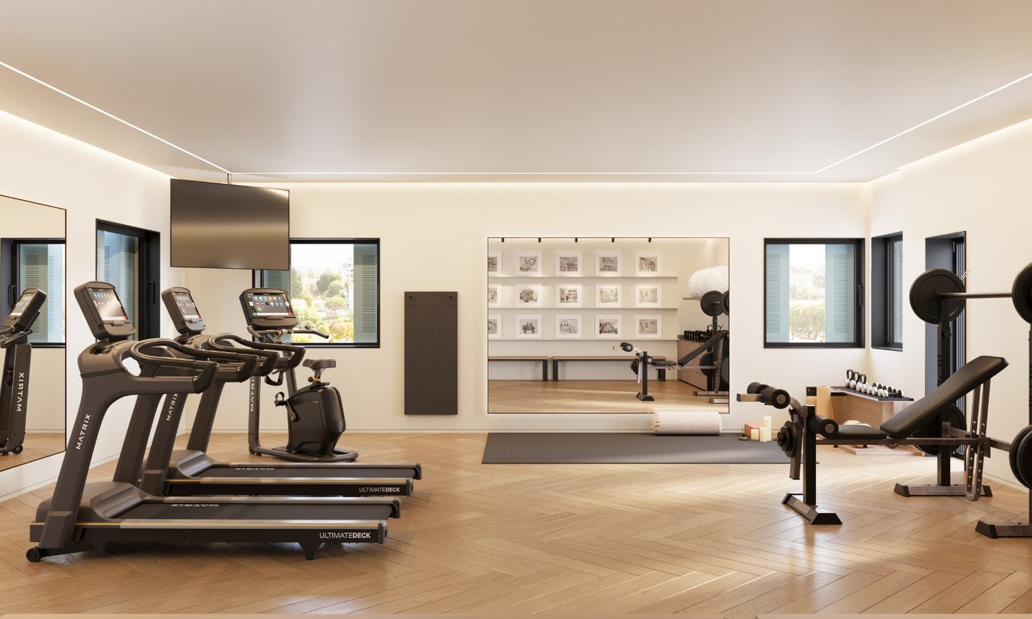 Salle de sport privée des résidents, projet neuf Mekor Chaim Jérusalem
