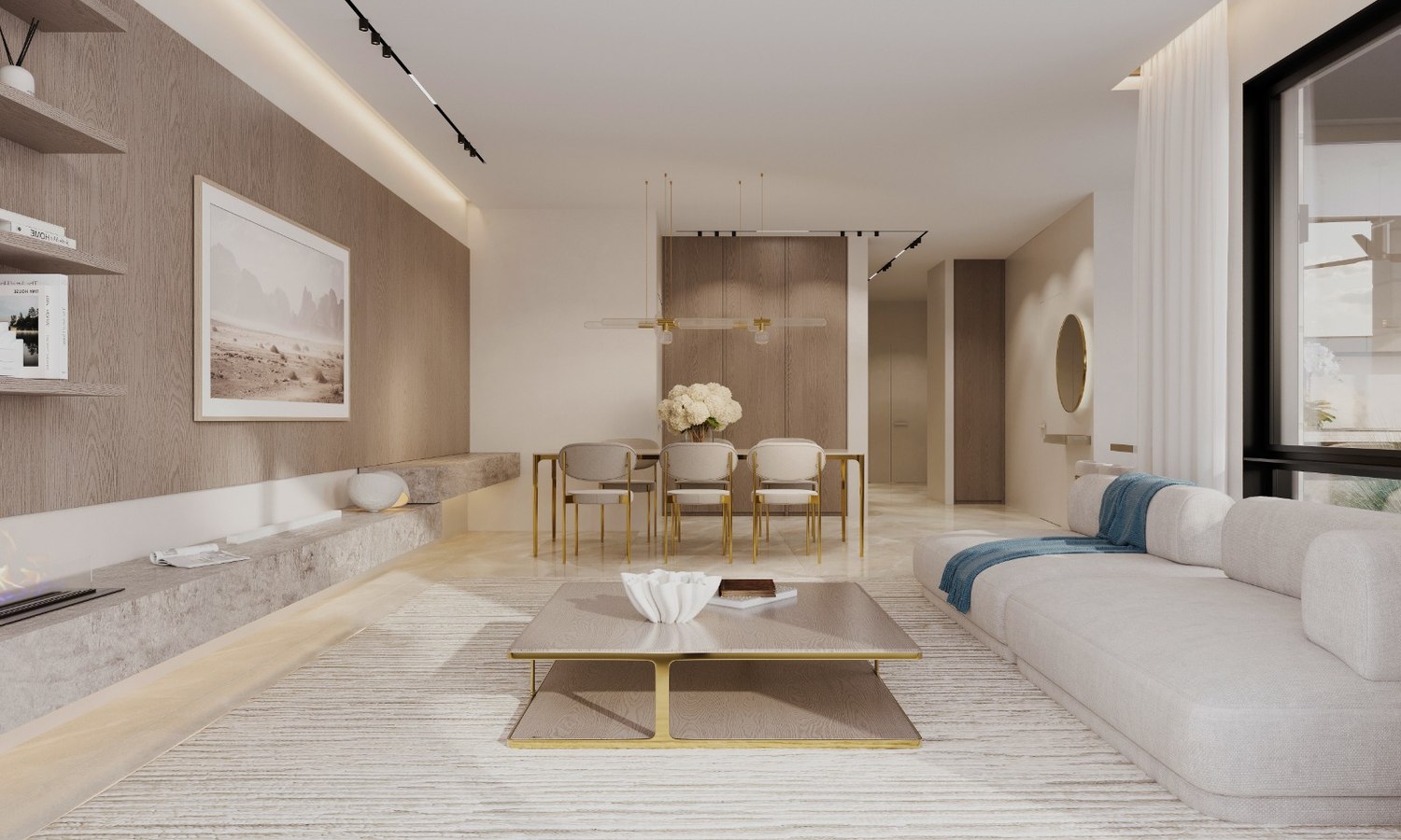 Séjour et salle à manger lumineux, appartement neuf Mekor Chaim Jérusalem