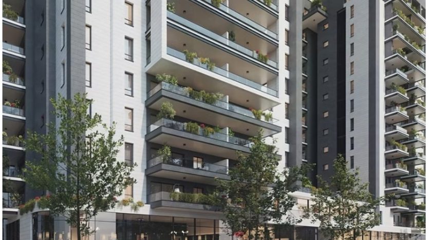 Projet Noya Netanya, facades et commerces en pied d immeuble, appartements neufs