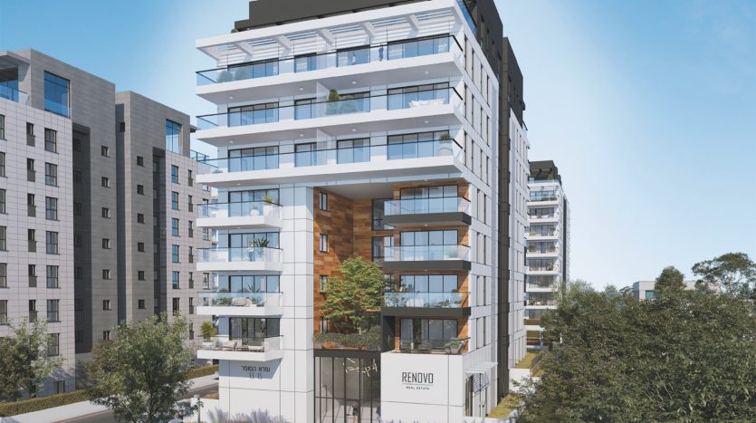 Plan d un appartement-jardin de 4 pieces en rez-de-chaussee avec jardin privatif, Ezra HaSofer a Herzliya