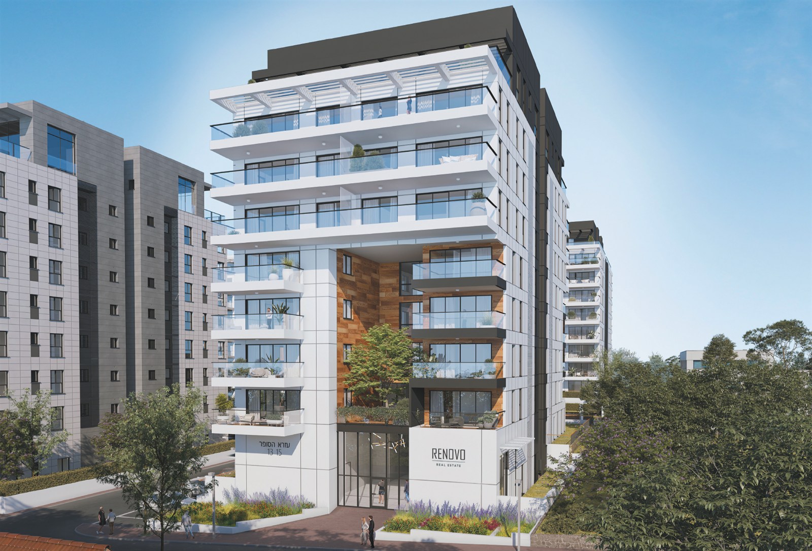 Plan d'un appartement-jardin de 4 pièces en rez-de-chaussée avec jardin privatif, Ezra HaSofer à Herzliya
