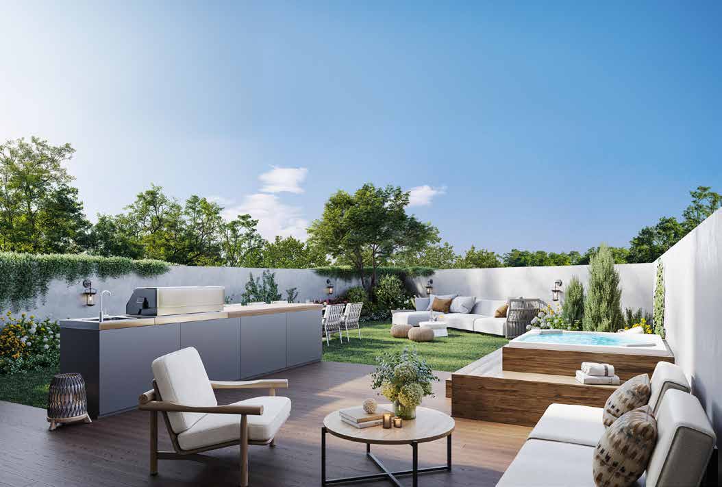 Jardin sur le toit avec cuisine d'été, jacuzzi et salon extérieur, programme Neve Haksamim à Holon