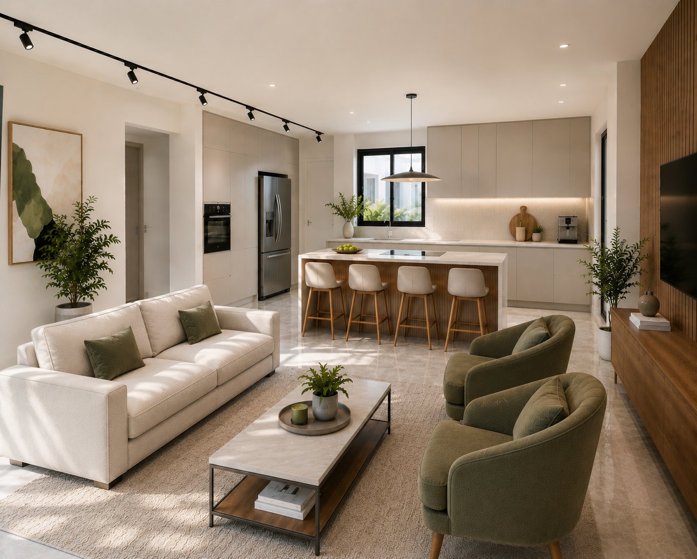 Séjour et cuisine ouverte, appartement neuf Ha-Shikma 49 Bat Yam